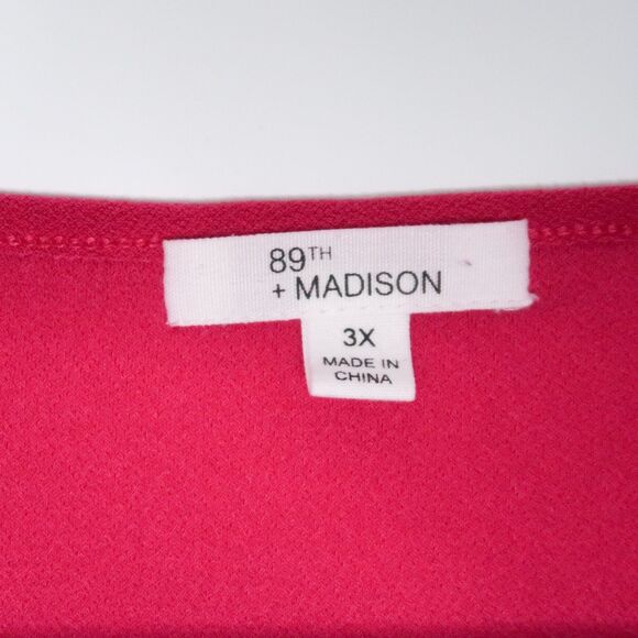89th & Madison Womens Blouse Plus Size 3X Pink Sleeve Cutout Jewels - Picture 3 of 8